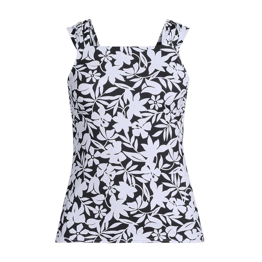 Lands’ End D-Cup Chlorine Resistant Cap Sleeve Tankini Swim Top Women’s 10 NEW